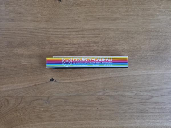 Double mètre bois de hêtre Branches multicolors Courcy cadeau