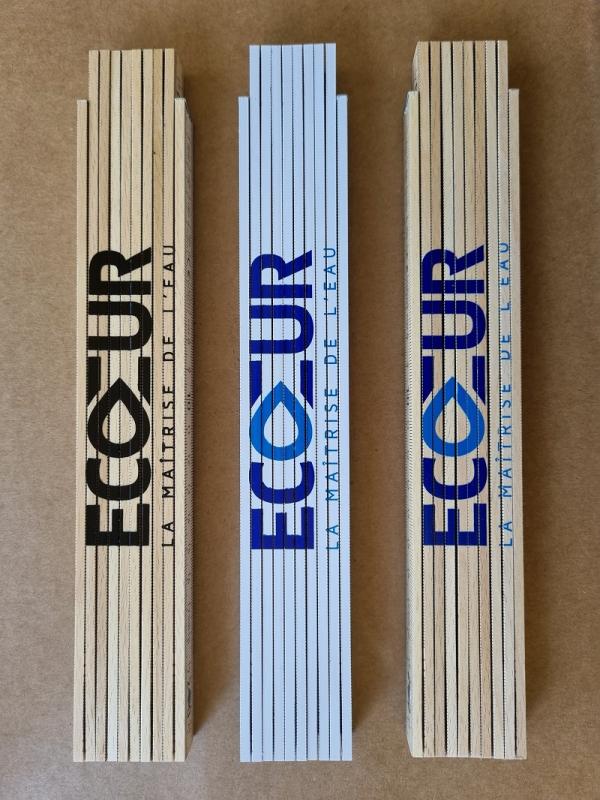 Double mètre bois de hêtre nature Ecoeur